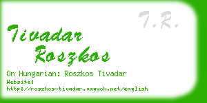 tivadar roszkos business card